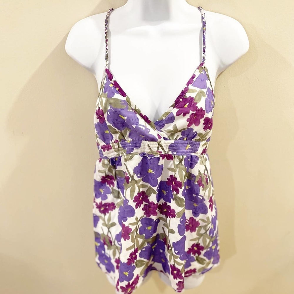 Aeropostale Floral Babydoll Tank Top Size Medium